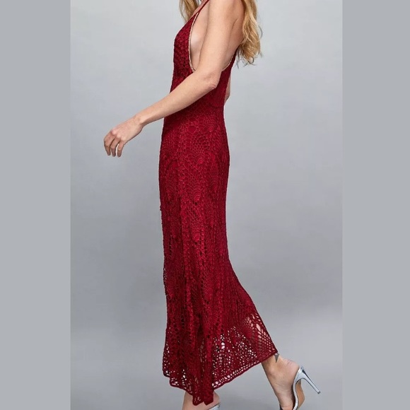 ZARA LIMITED EDITION RED CROCHET KNIT DRESS - Picture 4 of 4
